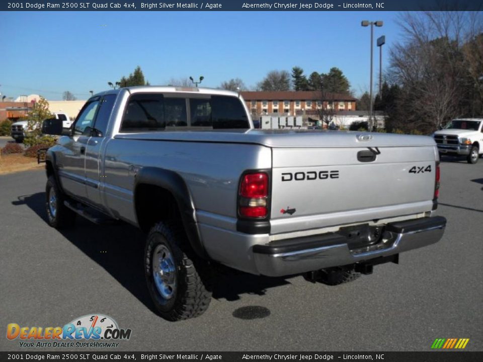 2001 Dodge Ram 2500 SLT Quad Cab 4x4 Bright Silver Metallic / Agate Photo #2