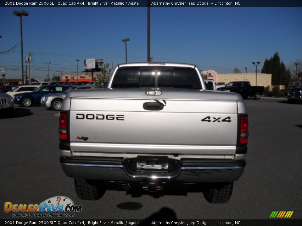2001 Dodge Ram 2500 SLT Quad Cab 4x4 Bright Silver Metallic / Agate Photo #3