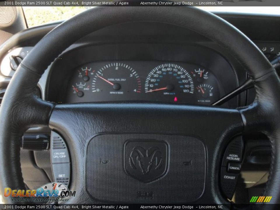 2001 Dodge Ram 2500 SLT Quad Cab 4x4 Bright Silver Metallic / Agate Photo #11