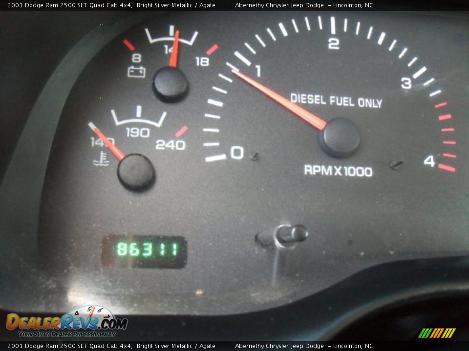 2001 Dodge Ram 2500 SLT Quad Cab 4x4 Bright Silver Metallic / Agate Photo #12