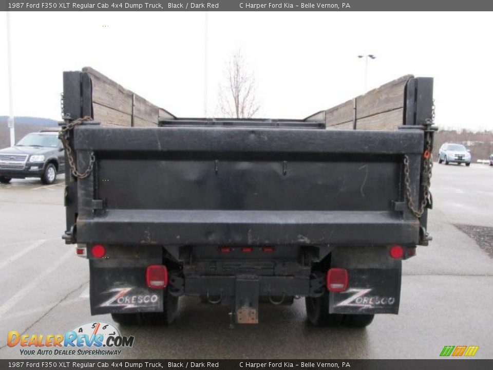 1987 Ford F350 XLT Regular Cab 4x4 Dump Truck Black / Dark Red Photo #9