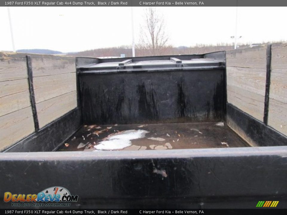 1987 Ford F350 XLT Regular Cab 4x4 Dump Truck Black / Dark Red Photo #11