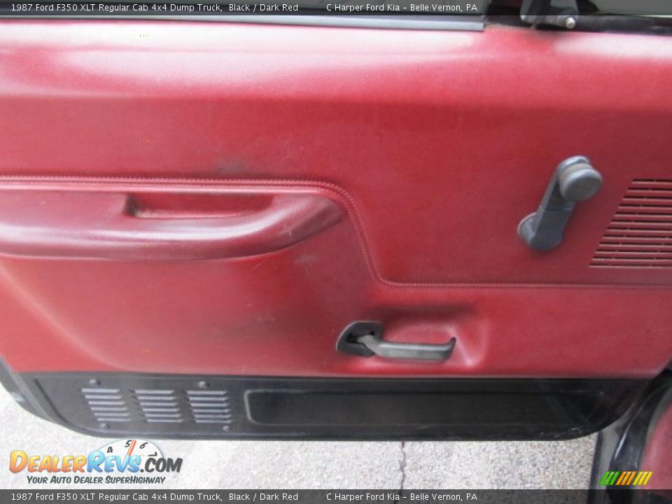 1987 Ford F350 XLT Regular Cab 4x4 Dump Truck Black / Dark Red Photo #13