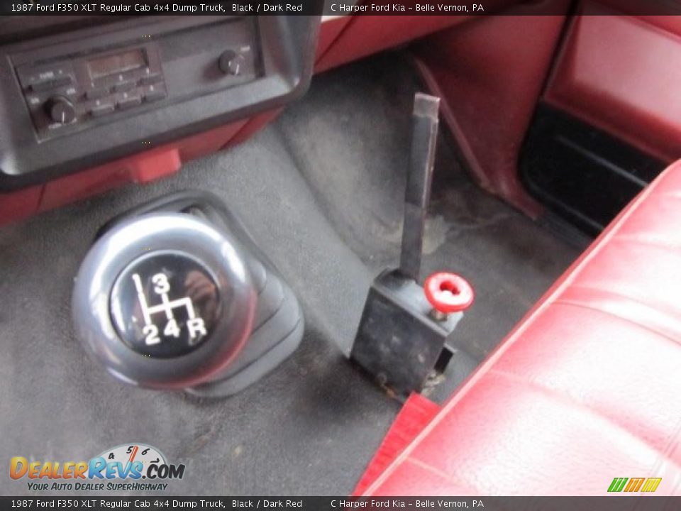 1987 Ford F350 XLT Regular Cab 4x4 Dump Truck Black / Dark Red Photo #17