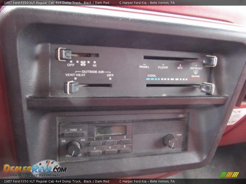 1987 Ford F350 XLT Regular Cab 4x4 Dump Truck Black / Dark Red Photo #18