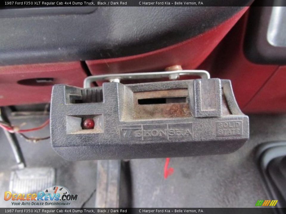 1987 Ford F350 XLT Regular Cab 4x4 Dump Truck Black / Dark Red Photo #19