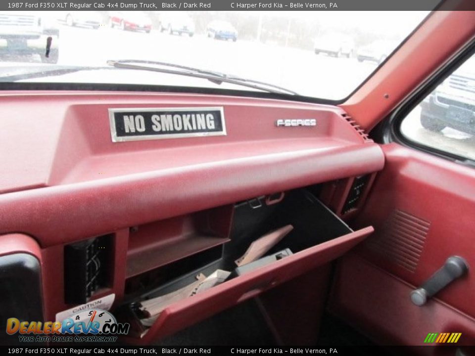 1987 Ford F350 XLT Regular Cab 4x4 Dump Truck Black / Dark Red Photo #20