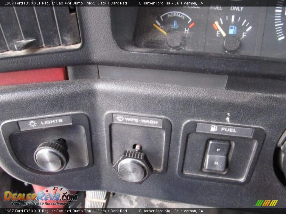 1987 Ford F350 XLT Regular Cab 4x4 Dump Truck Black / Dark Red Photo #22