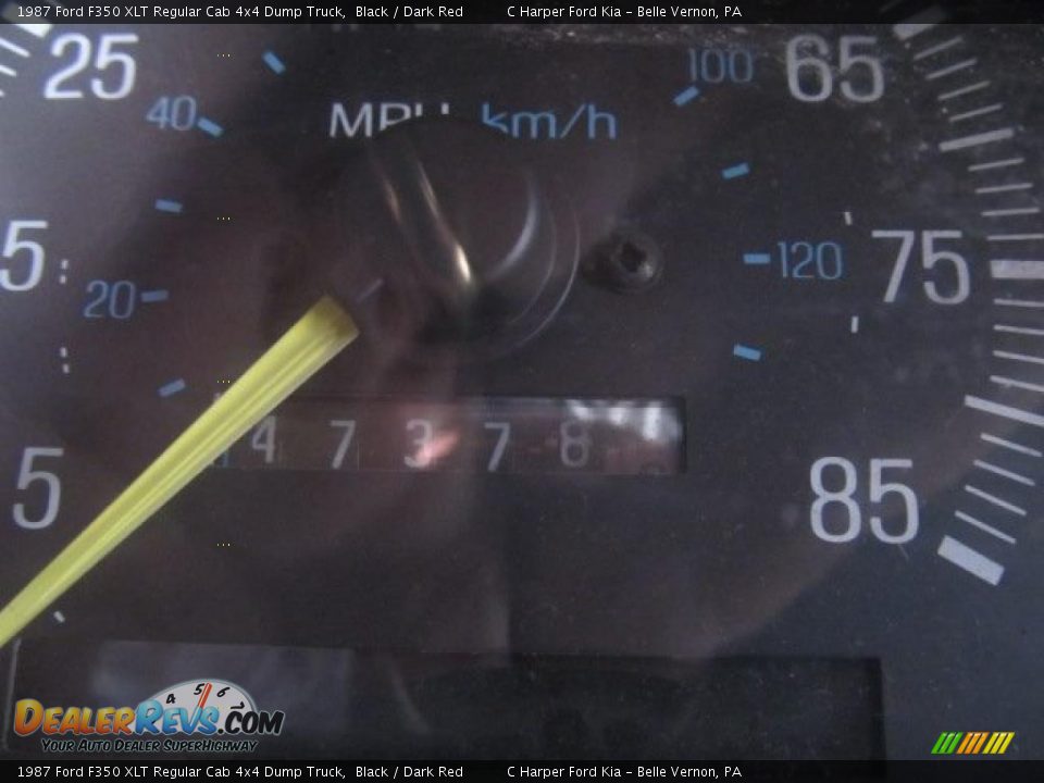 1987 Ford F350 XLT Regular Cab 4x4 Dump Truck Black / Dark Red Photo #25