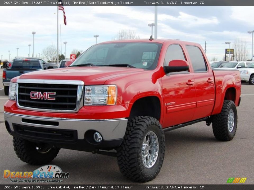 2007 GMC Sierra 1500 SLT Crew Cab 4x4 Fire Red / Dark Titanium/Light Titanium Photo #7