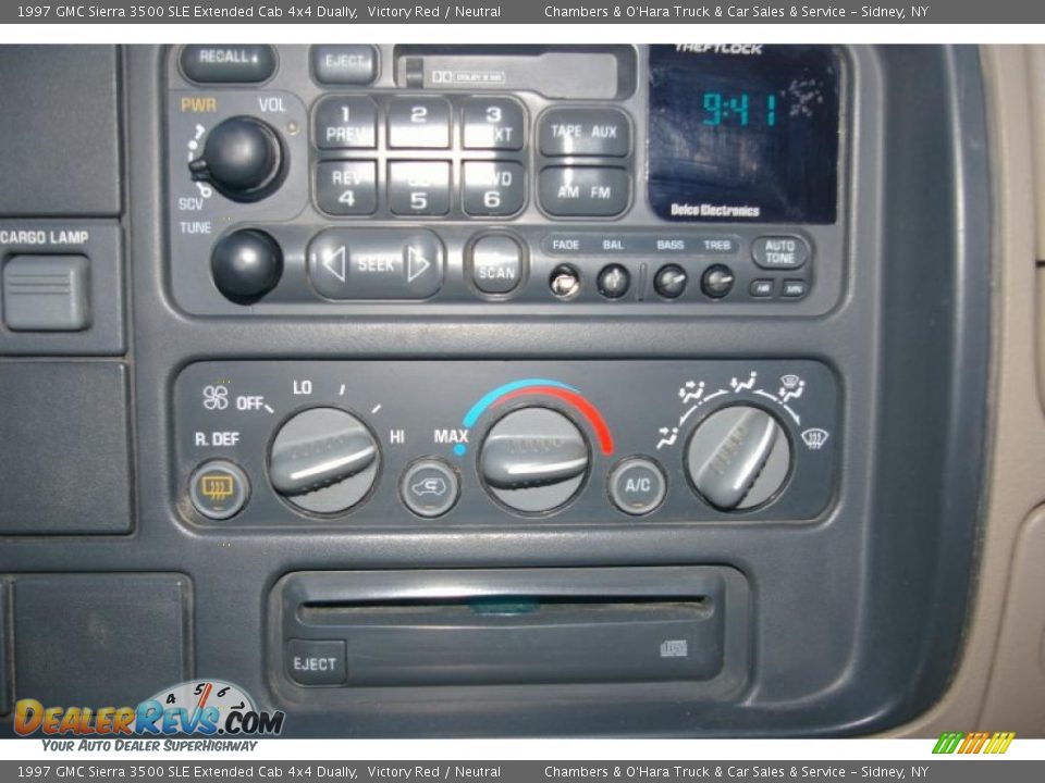 Controls of 1997 GMC Sierra 3500 SLE Extended Cab 4x4 Dually Photo #6