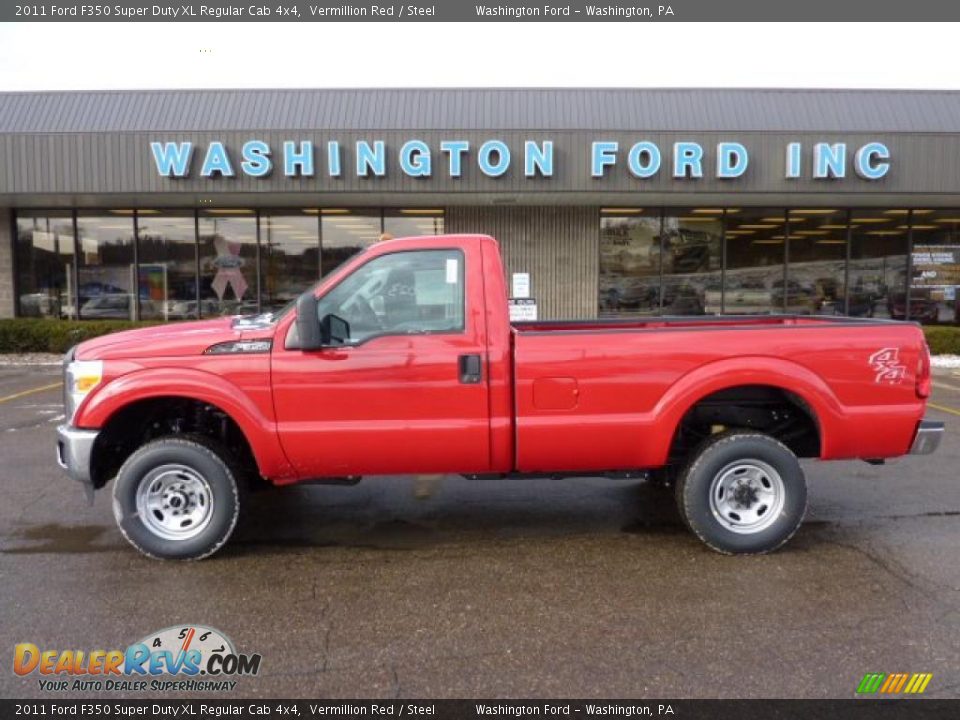 2011 Ford F350 Super Duty XL Regular Cab 4x4 Vermillion Red / Steel Photo #1