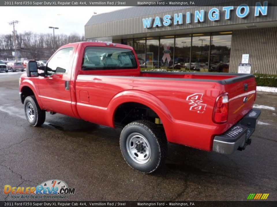 2011 Ford F350 Super Duty XL Regular Cab 4x4 Vermillion Red / Steel Photo #2