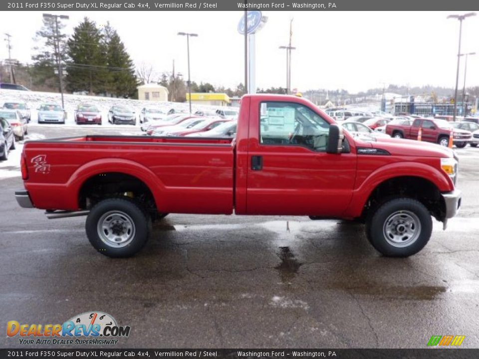 Vermillion Red 2011 Ford F350 Super Duty XL Regular Cab 4x4 Photo #5