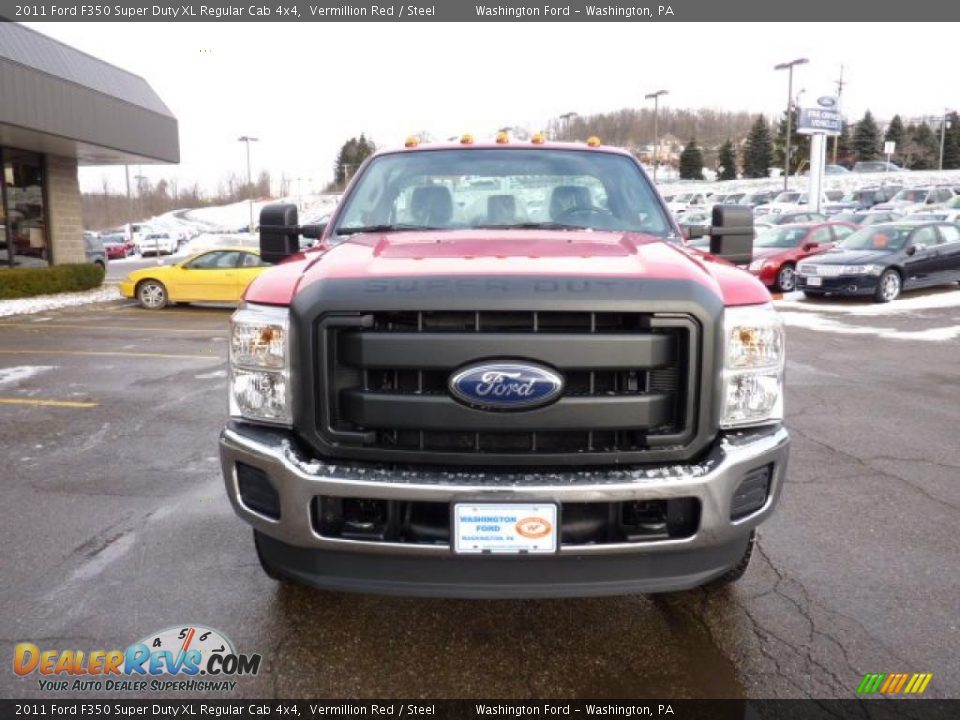 2011 Ford F350 Super Duty XL Regular Cab 4x4 Vermillion Red / Steel Photo #7