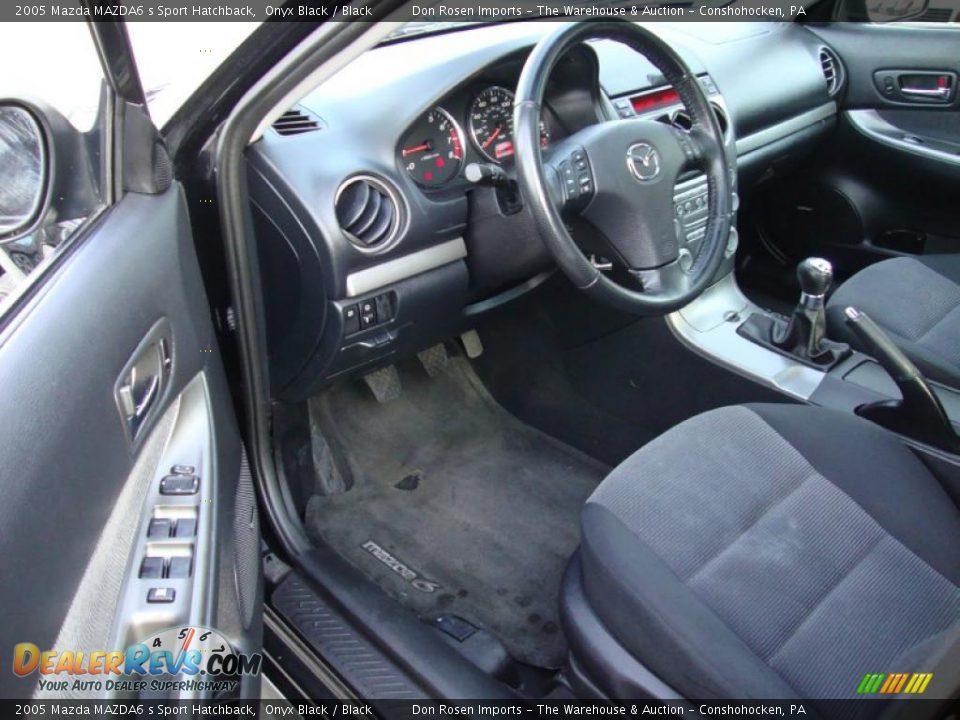 Black Interior - 2005 Mazda MAZDA6 s Sport Hatchback Photo #13