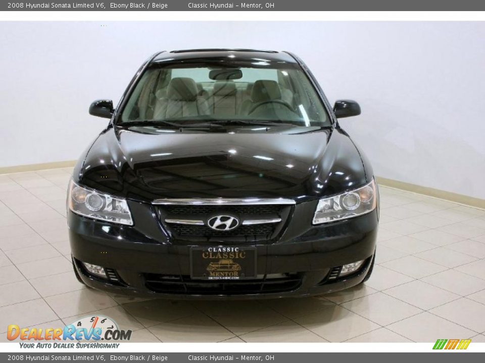 2008 Hyundai Sonata Limited V6 Ebony Black / Beige Photo #2