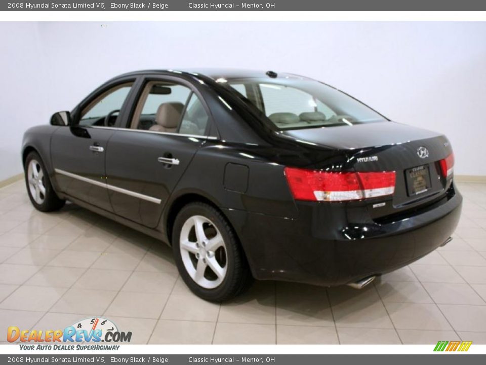 2008 Hyundai Sonata Limited V6 Ebony Black / Beige Photo #5