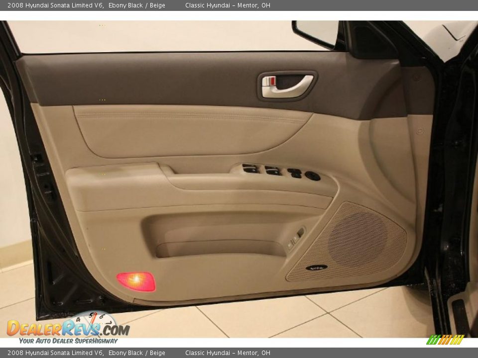 2008 Hyundai Sonata Limited V6 Ebony Black / Beige Photo #7
