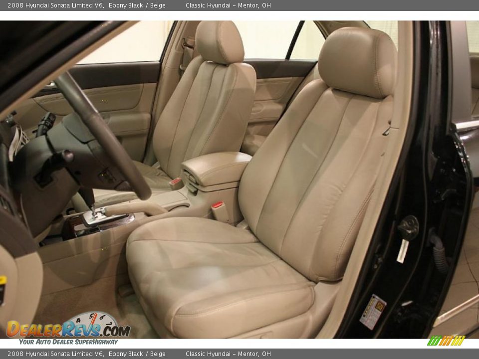2008 Hyundai Sonata Limited V6 Ebony Black / Beige Photo #11