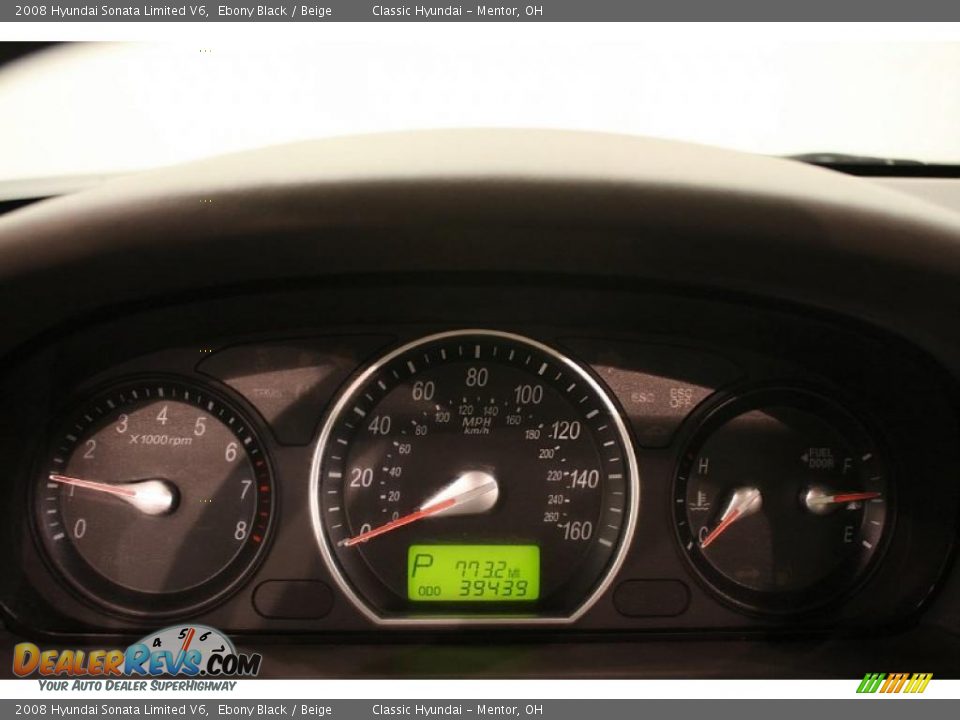 2008 Hyundai Sonata Limited V6 Ebony Black / Beige Photo #14