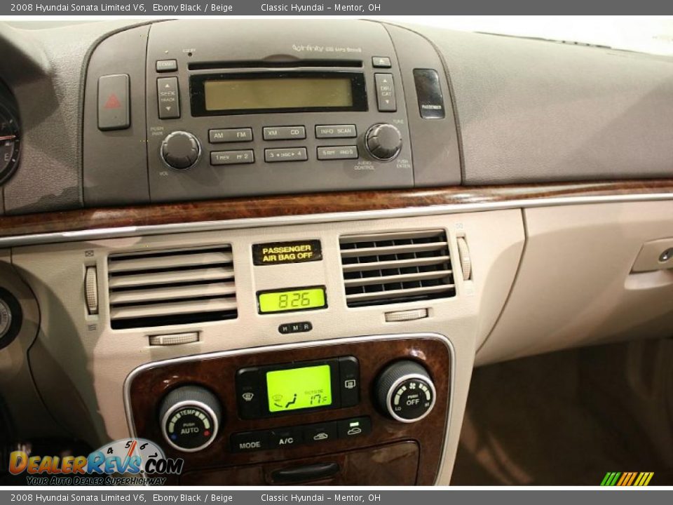 2008 Hyundai Sonata Limited V6 Ebony Black / Beige Photo #15