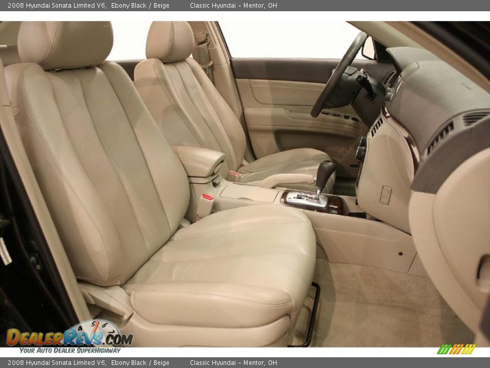 2008 Hyundai Sonata Limited V6 Ebony Black / Beige Photo #19