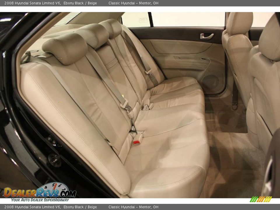 2008 Hyundai Sonata Limited V6 Ebony Black / Beige Photo #20