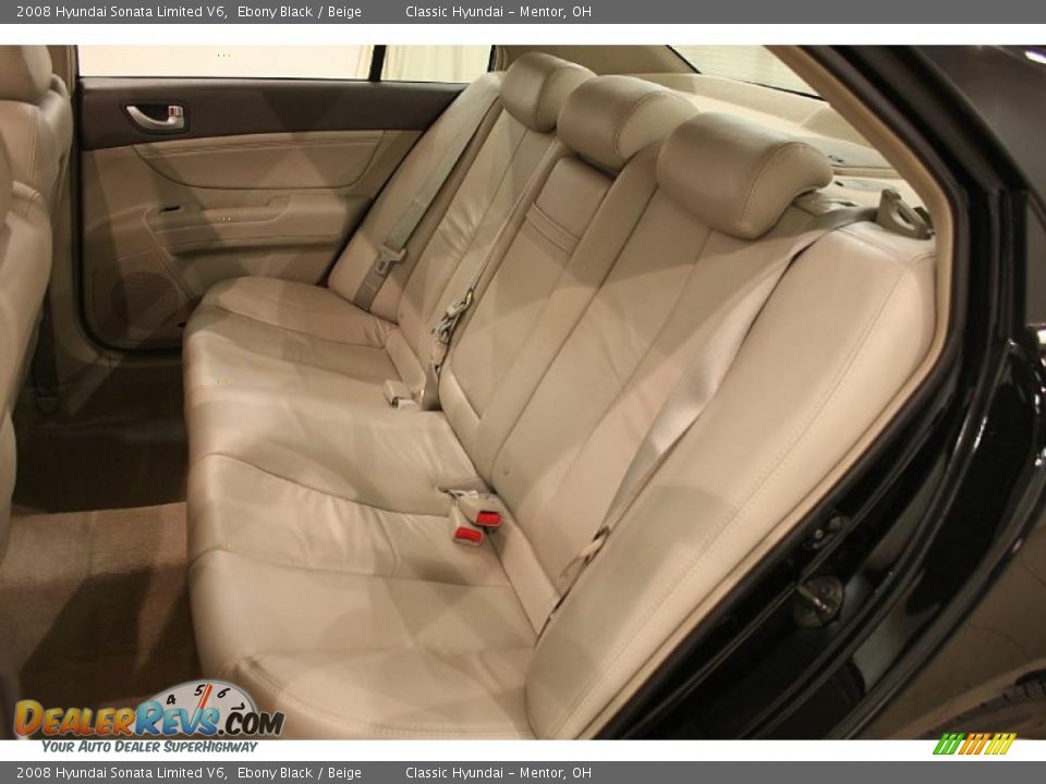 2008 Hyundai Sonata Limited V6 Ebony Black / Beige Photo #21