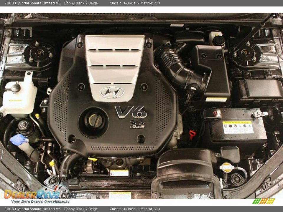 2008 Hyundai Sonata Limited V6 Ebony Black / Beige Photo #24