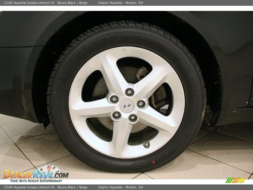2008 Hyundai Sonata Limited V6 Ebony Black / Beige Photo #26