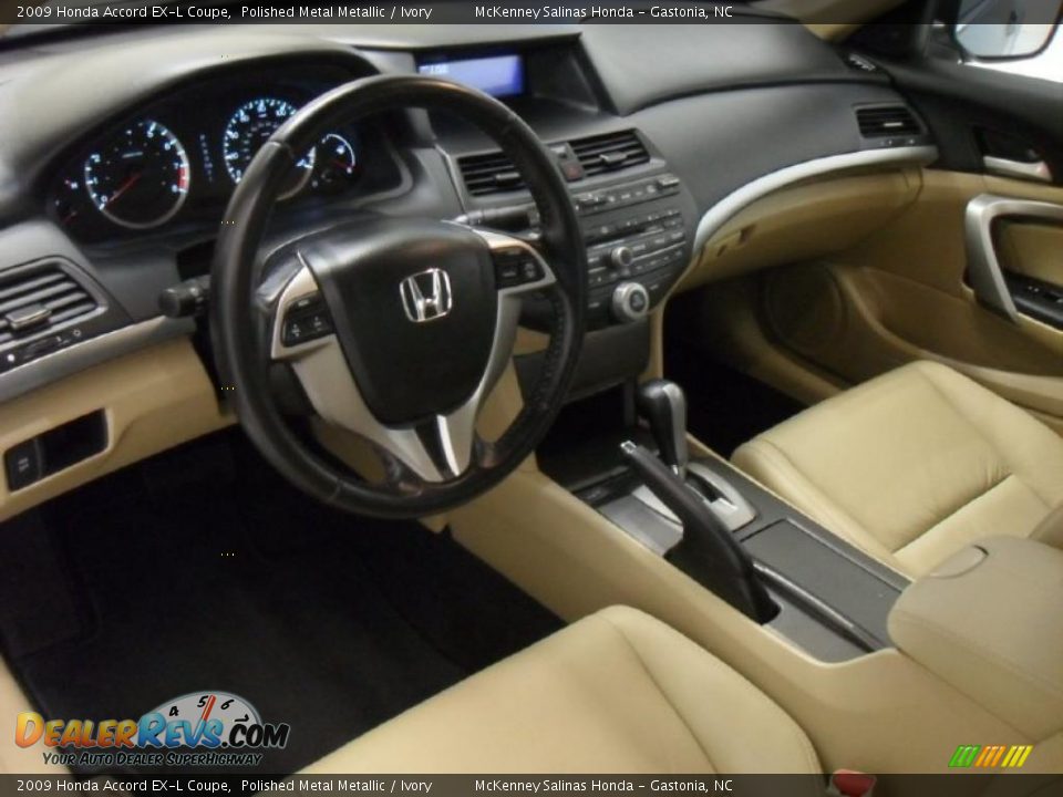 Ivory Interior - 2009 Honda Accord EX-L Coupe Photo #31