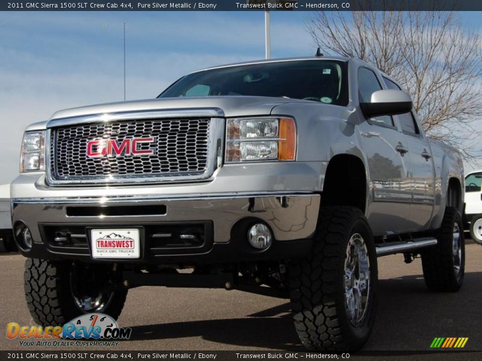 2011 GMC Sierra 1500 SLT Crew Cab 4x4 Pure Silver Metallic / Ebony Photo #1