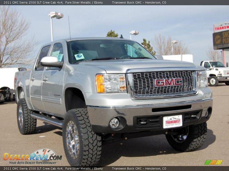 2011 GMC Sierra 1500 SLT Crew Cab 4x4 Pure Silver Metallic / Ebony Photo #2