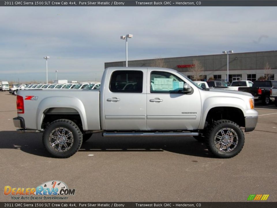 2011 GMC Sierra 1500 SLT Crew Cab 4x4 Pure Silver Metallic / Ebony Photo #3