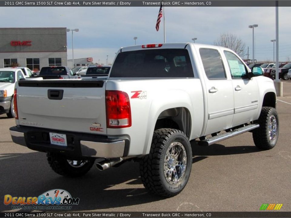 2011 GMC Sierra 1500 SLT Crew Cab 4x4 Pure Silver Metallic / Ebony Photo #4