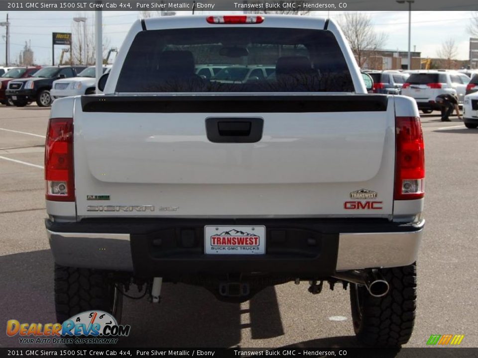 2011 GMC Sierra 1500 SLT Crew Cab 4x4 Pure Silver Metallic / Ebony Photo #5