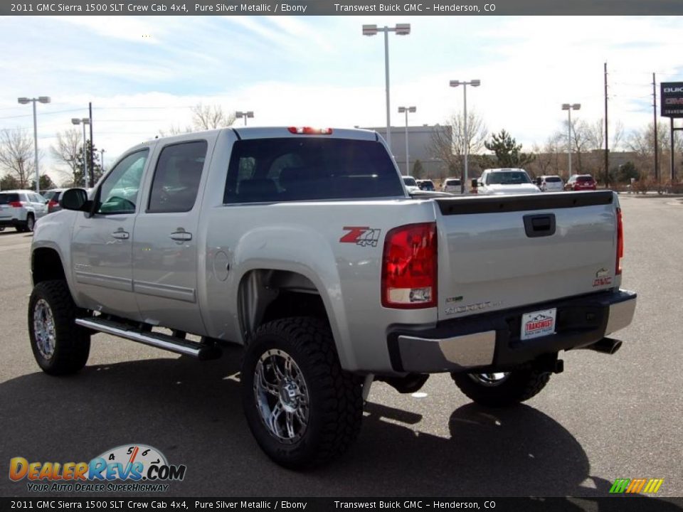 2011 GMC Sierra 1500 SLT Crew Cab 4x4 Pure Silver Metallic / Ebony Photo #6