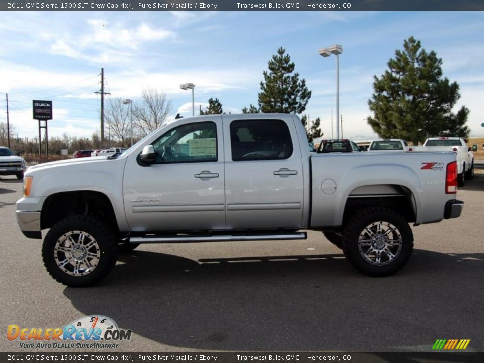 2011 GMC Sierra 1500 SLT Crew Cab 4x4 Pure Silver Metallic / Ebony Photo #7