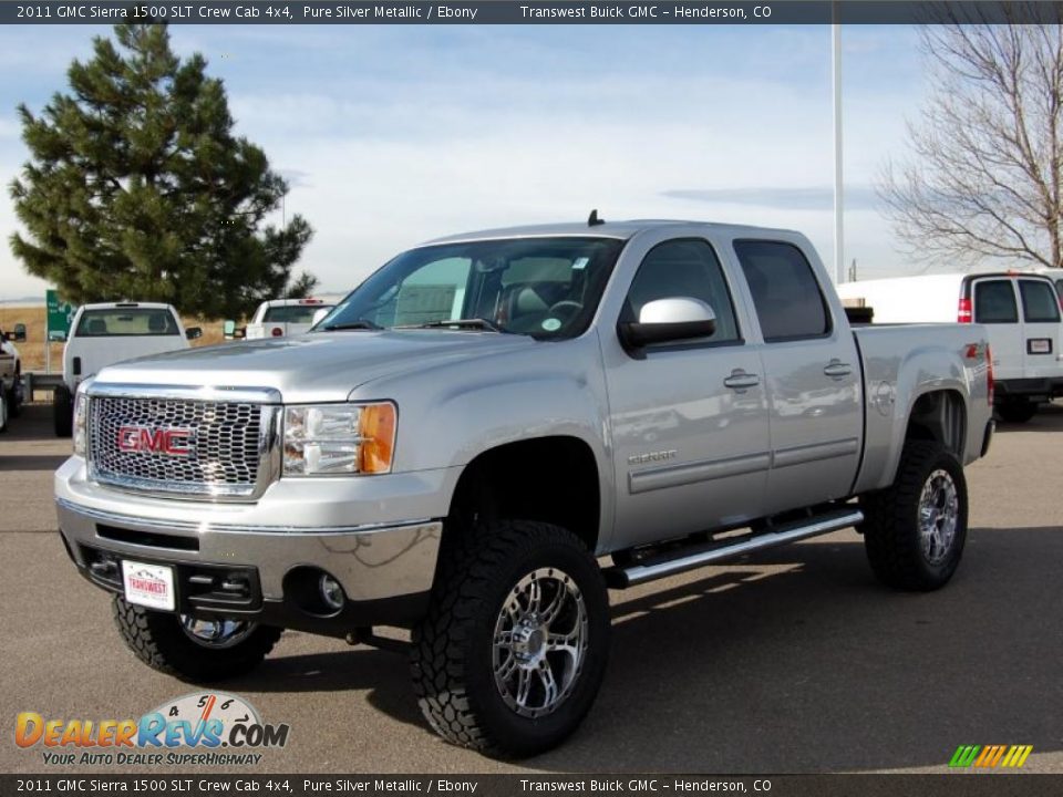 2011 GMC Sierra 1500 SLT Crew Cab 4x4 Pure Silver Metallic / Ebony Photo #8