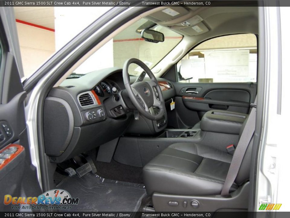 Ebony Interior - 2011 GMC Sierra 1500 SLT Crew Cab 4x4 Photo #10