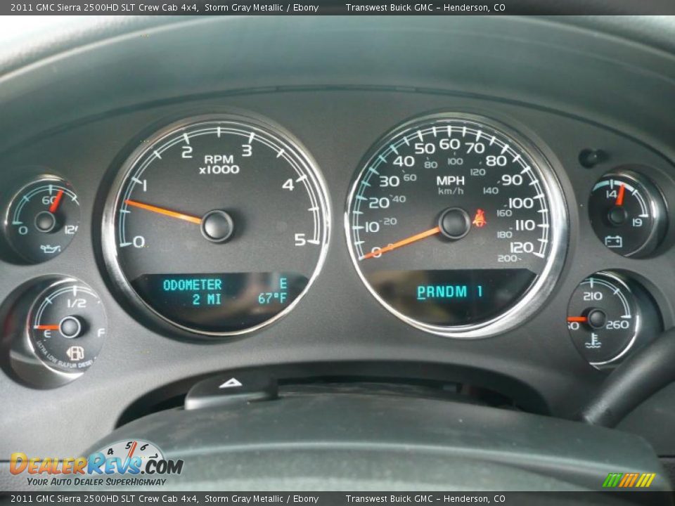 2011 GMC Sierra 2500HD SLT Crew Cab 4x4 Gauges Photo #9