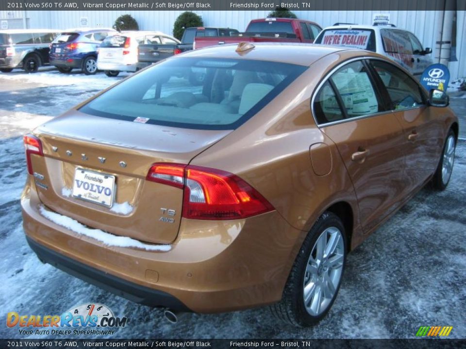 2011 Volvo S60 T6 AWD Vibrant Copper Metallic / Soft Beige/Off Black Photo #5