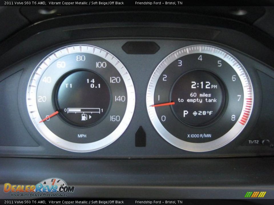 2011 Volvo S60 T6 AWD Gauges Photo #27