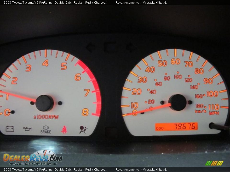 2003 Toyota Tacoma V6 PreRunner Double Cab Radiant Red / Charcoal Photo #17