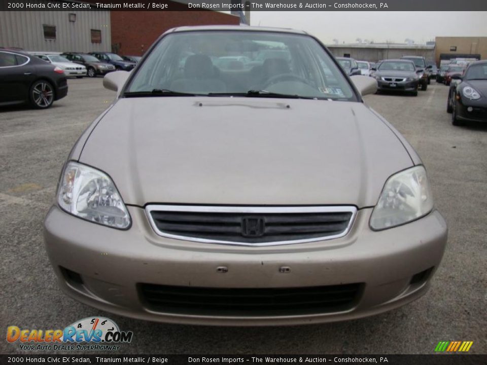 2000 Honda Civic EX Sedan Titanium Metallic / Beige Photo #3