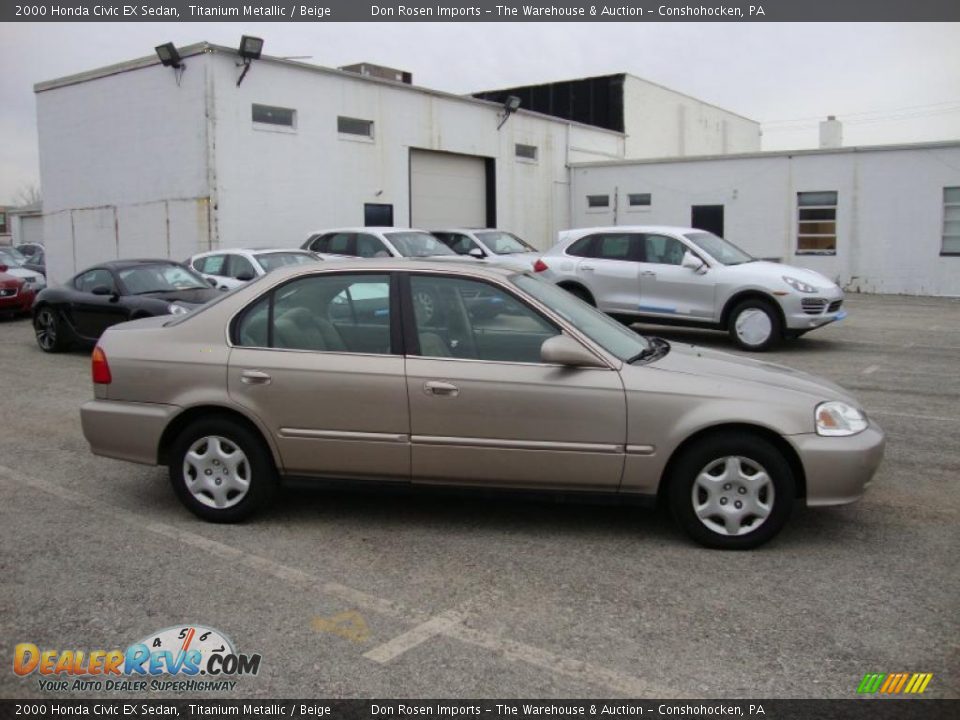2000 Honda Civic EX Sedan Titanium Metallic / Beige Photo #7