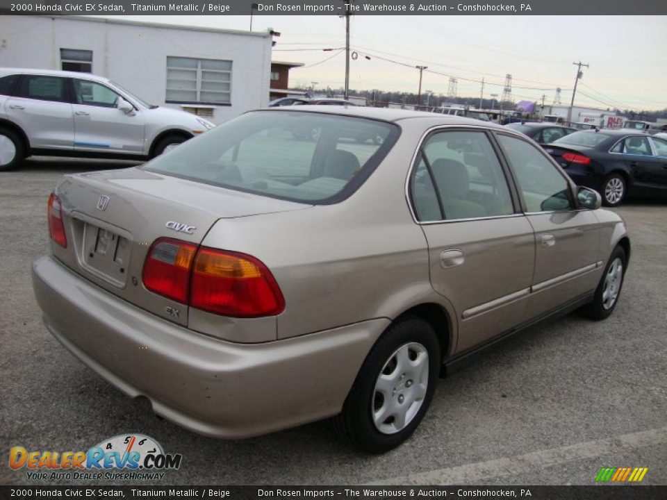 2000 Honda Civic EX Sedan Titanium Metallic / Beige Photo #8
