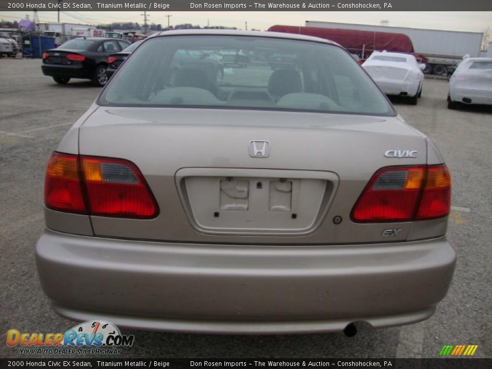 2000 Honda Civic EX Sedan Titanium Metallic / Beige Photo #9