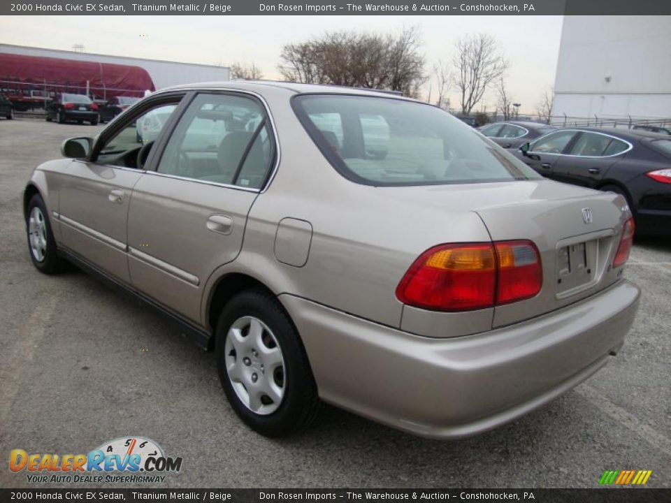2000 Honda Civic EX Sedan Titanium Metallic / Beige Photo #10